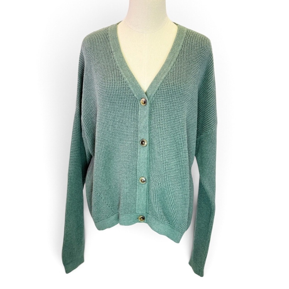 Kuhl Brynn's Cardigan Sweater Merino Wool Blend Olive Green Women's Size Large